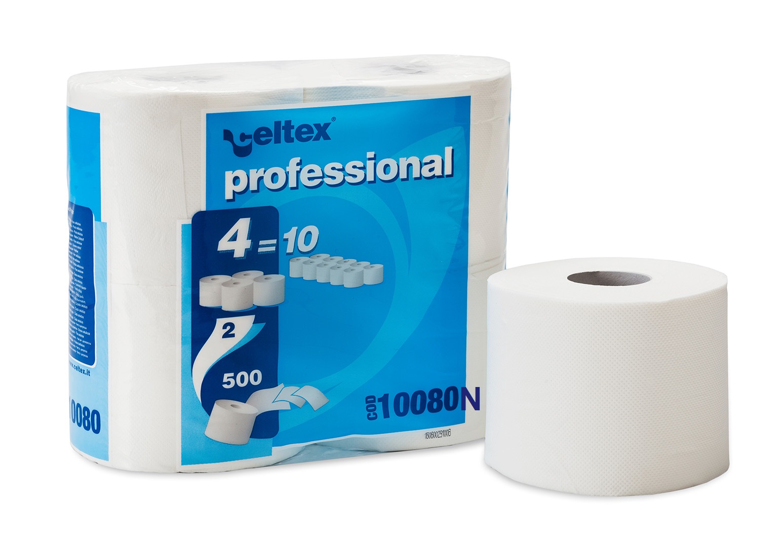 Hârtie igienică CELTEX New Professional 2 straturi 500 coli albă - 4 buc