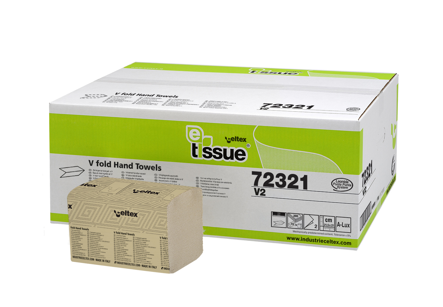 Prosoape de hârtie pliate CELTEX BIO E-Tissue Nou 3000 buc, 2 straturi