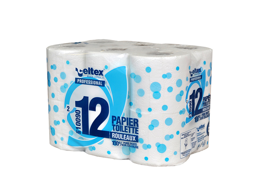 Hârtie igienică CELTEX Professional 180, 2 straturi, albă - 12 buc.