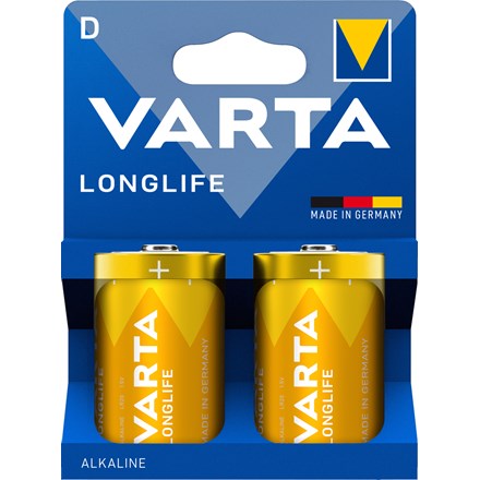 Baterie VARTA Longlife D fără plastic, 2 buc.