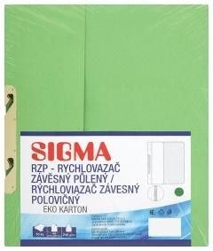 Coli SIGMA - binder rapid cu agățare, înjumătățite, RZP, verde, 10 buc.