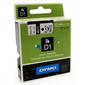 Bandă adezivă DYMO Letratag 12mm/7m negru pe alb, 1 buc.