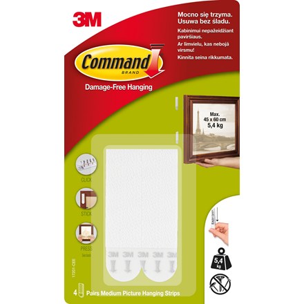 Benzi COMMAND pentru imagini 3M max. 45 x 60 cm / 5,4 kg 4 buc