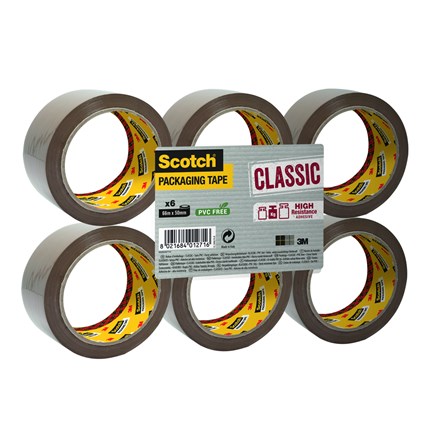Bandă de ambalare Scotch maro 50 mm x 66 m 6 bucăți
