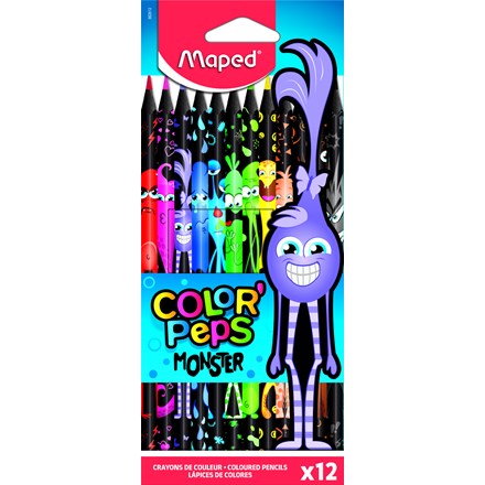 Creioane colorate Maped MONSTER, 12 buc.