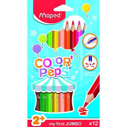 Creioane colorate triunghiulare Maped ColorPeps Jumbo 2+ 12 culori 1 buc.