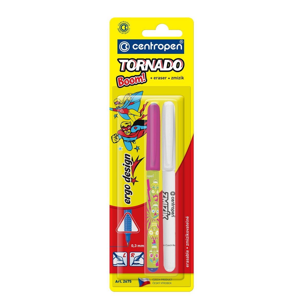 Centropen Set rolă Tornado mix de culori + radieră 1 buc.