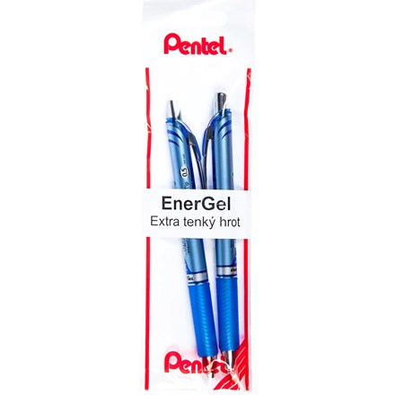 Stilou Pentel EnerGel 0.5 mm albastru, 2 buc.