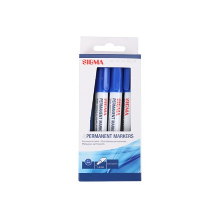 Marker permanent SIGMA albastru 1 - 4 mm 4 buc.