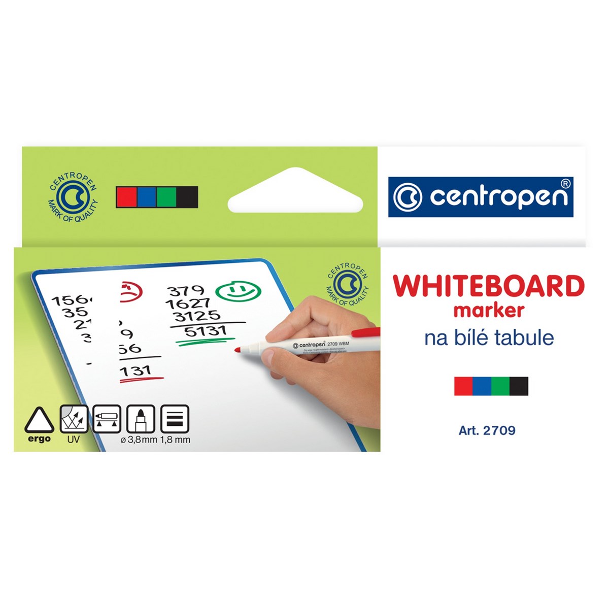 Centropen Marker pentru tablă albă 2709 set de 4 buc.