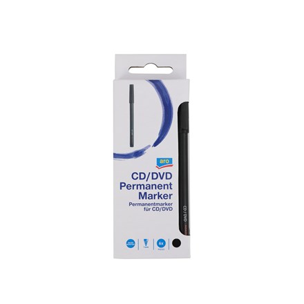 Marker permanent Aro CD, negru, 6 buc.