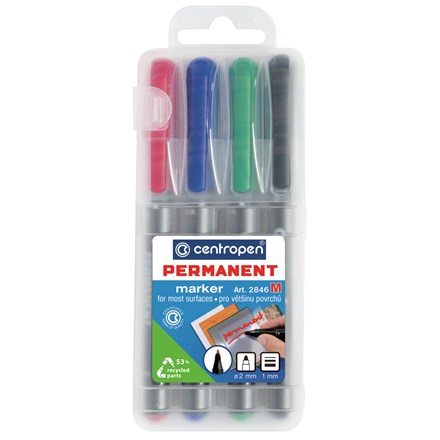 Marker permanent Centropen 2846 set de 4 bucăți