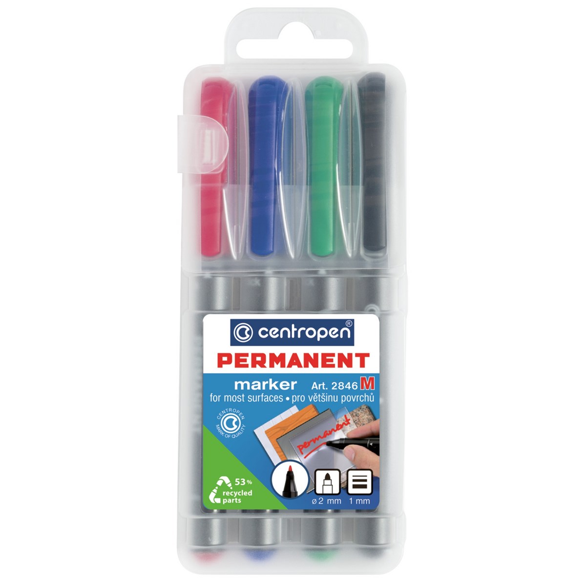 Centropen Marker permanent 2846 set de 4 bucăți