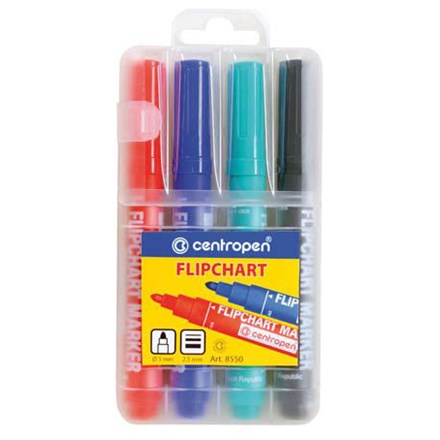 Set de 4 markere Centropen Marker Flipchart 8550