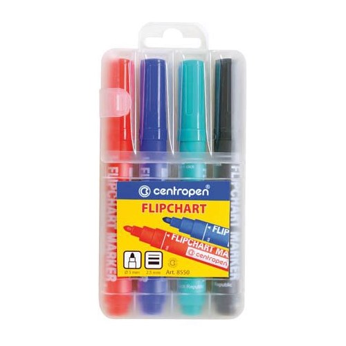 Centropen Set de 4 markere Marker Flipchart 8550