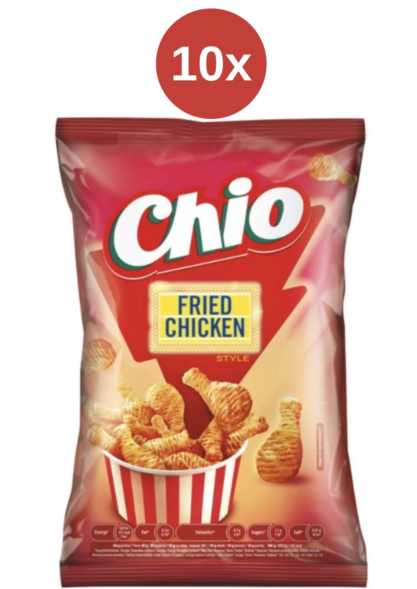 Gustare de cartofi prăjiți în stil Chio Fried Chicken cu aromă de pui la cuptor 10x65g