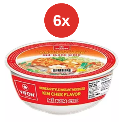 VIFON Supă de orez mixtă cu aromă de kimchi 6x85g (MY KIM CHI)