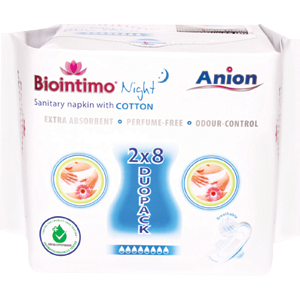 Comprese cu anioni Biointimo (16 buc/folie) noapte