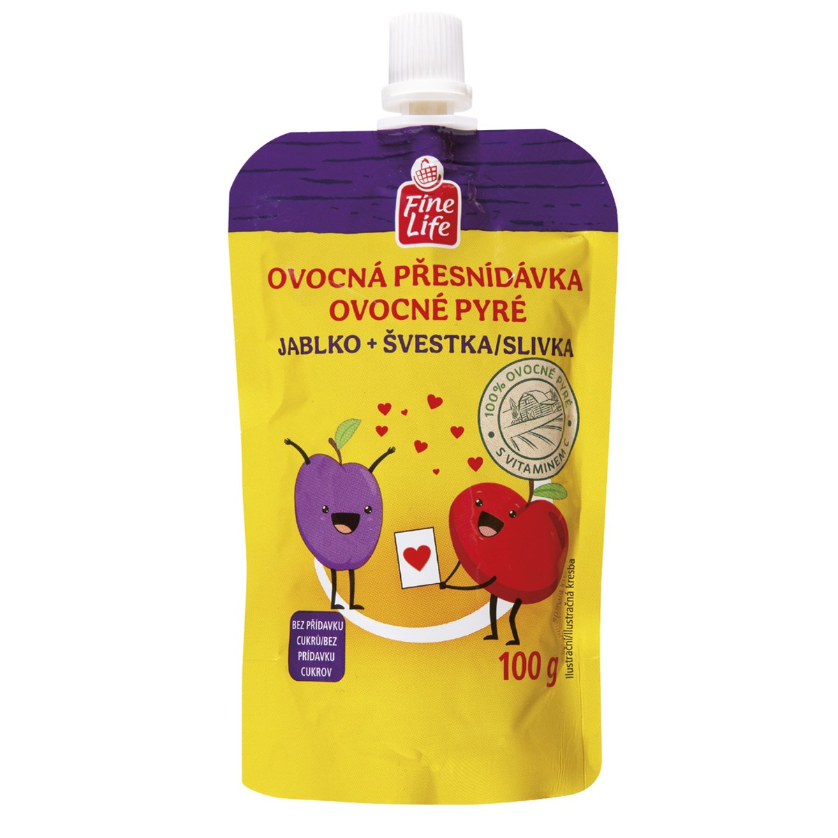 Fine Life Pungă cu mere și prune 10 x 100 g
