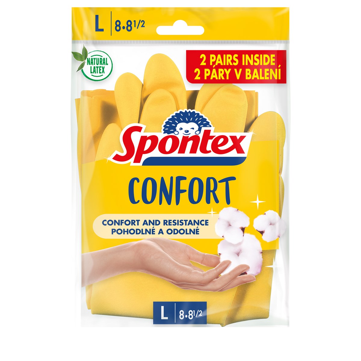 Spontex Mănuși Confort mărimea L 2 x 2 buc