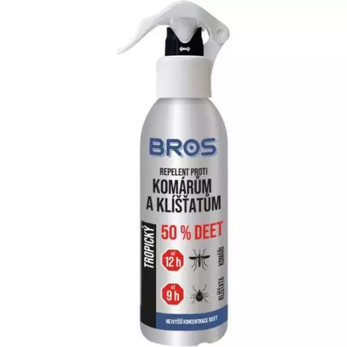 Spray anti-țânțari și căpușe Bros 130 ml 50% DEET