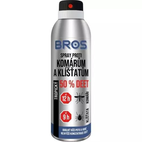 Spray anti-țânțari și căpușe Bros 180 ml 50% DEET