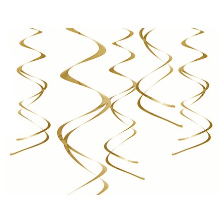 Decorațiune suspendată 60 cm aurie 5 buc
