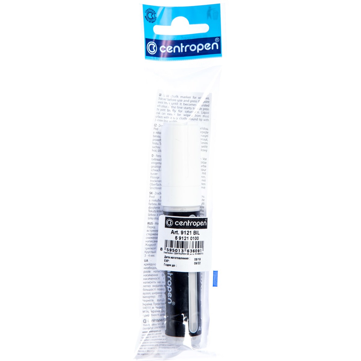 Centropen marker cretă alb 1 buc