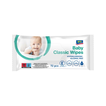 Șervețele umede aro Classic pentru bebeluși, 72 buc.
