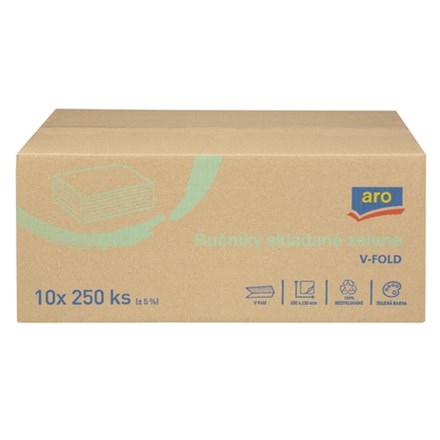 Prosoape pliate aro, 1 strat, verde, 10 x 250 buc.