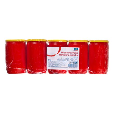 Lumânare cu ulei de cimitir Aro 130 g roșie 5 buc