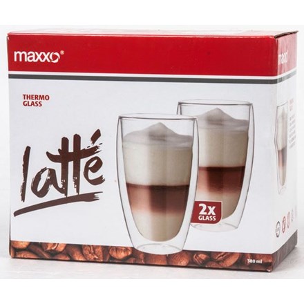 MAXXO Latte din sticlă cu pereți dubli 380 ml 2 buc