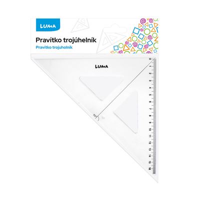 Riglă triunghiulară transparentă LUMA, 1 buc.