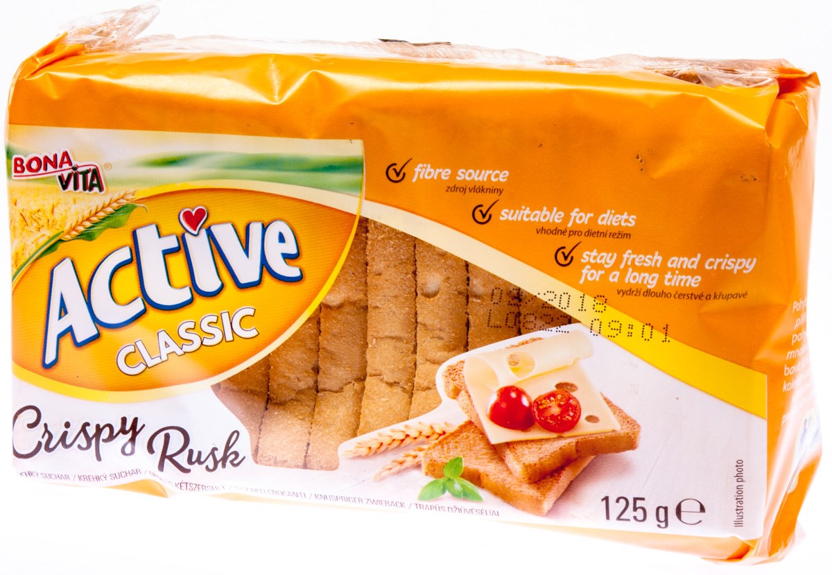 BonaVita Crackers Active Classic Crispy Rusk 125 g
