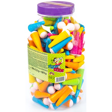 Acadele VIDAL Fizzy Cones cu pudră de „înghețată” 150 x 12,5 g