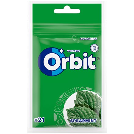 Gumă de mestecat Orbit cu mentă verde, pungă de 22 x 29 g