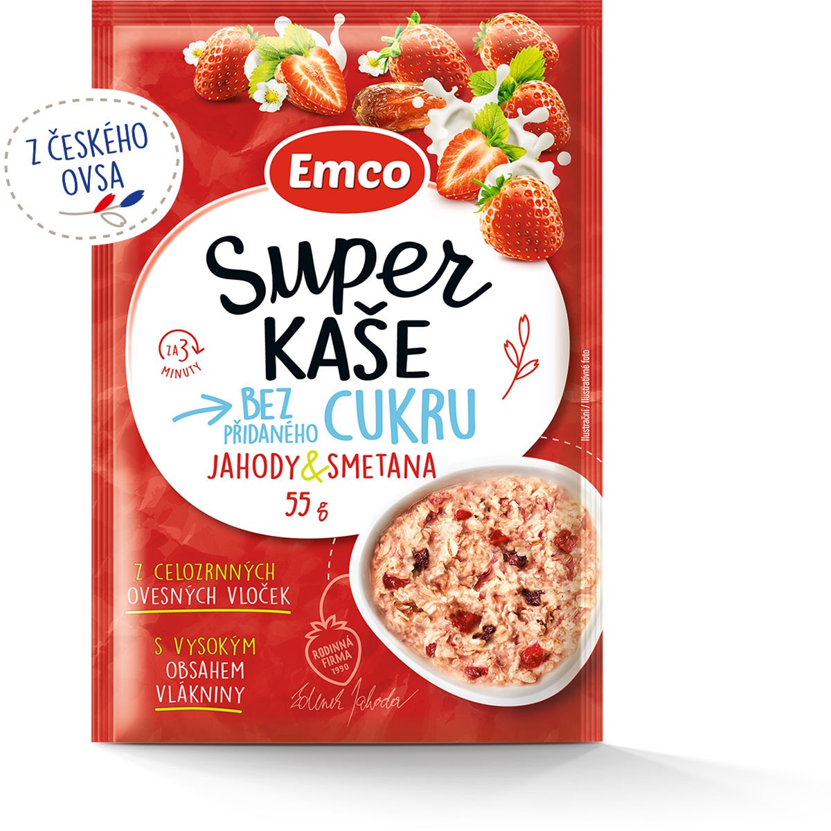 Emco Terci Super cu căpșuni/smântână 55 g