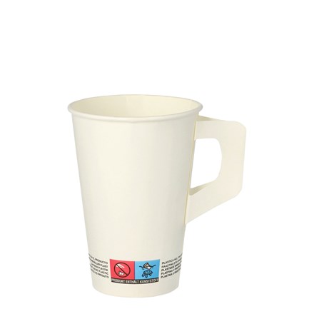 Pahar de hârtie cu mâner 200 ml 80 buc