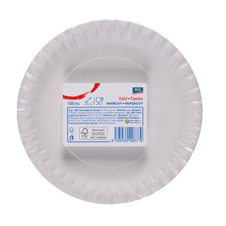 Farfurie aro 18 cm hârtie 100 buc