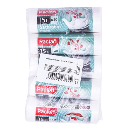 Paclan Sac de gunoi Standard 15 l alb 5 x 40 buc