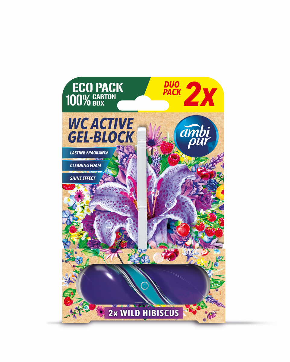Ambipur WC Active gel-block Wild Hibiscus 2x45g