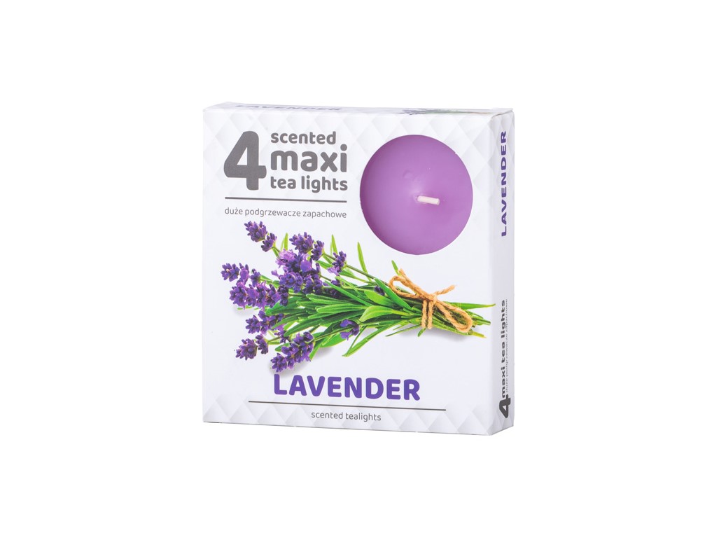 Lumânări parfumate tip pastilă Maxi 4 buc, Lavandă