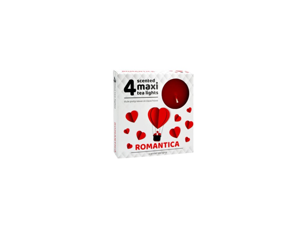 Lumânări parfumate Romantica Maxi, 4 buc.