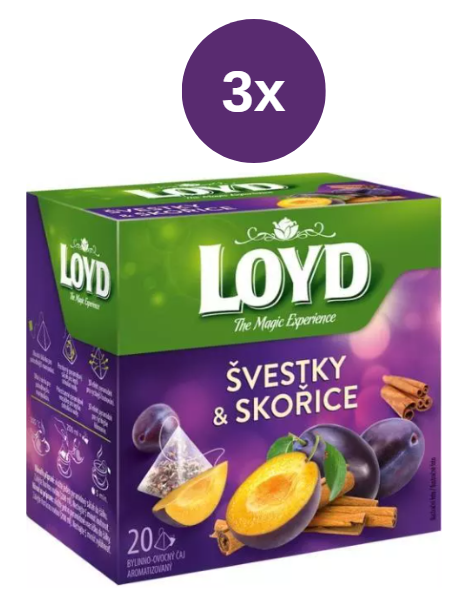 Loyd Ceai piramidă cu prune și scorțișoară 3x40g