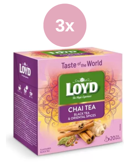 Loyd Ceai chai Tea piramidă lume ceai negru și condimente orientale 3x36g