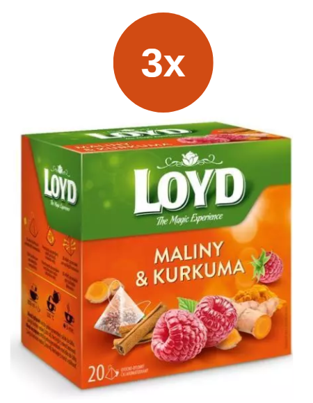 Loyd Ceai piramidă Tea zmeură + turmeric + scorțișoară 3x40g
