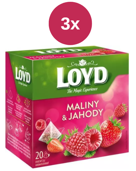 Loyd Piramida Tea cu zmeură și căpșuni 3x40g