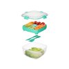Cutie pentru salată Sistema To Go cu compartimente separate și tacâmuri 1,1 l, culori mixte