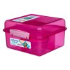 Cutie de prânz Sistema Lunch Cube Max, cu gustări divizate, recipient pentru iaurt și capac dublu, 2 l, culori mixte
