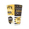 Pahar Happy Birthday 250 ml auriu 8 buc
